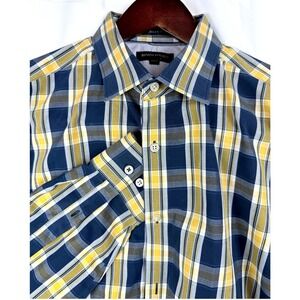 Banana Republic Camden Fit Non Iron Plaid Long Sleeve Button Up Shirt Men L